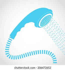 shower head in frame with water drops Icon Isolated on White Background