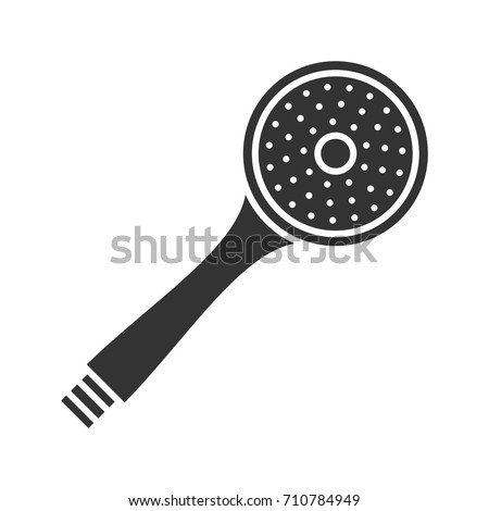 Shower head glyph icon. Silhouette symbol. Shower rose. Negative space. Vector isolated illustration