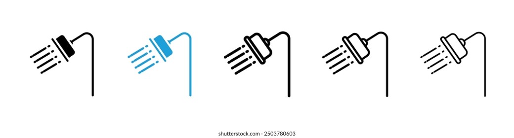 Shower Head icon in black and blue colors