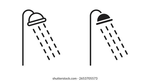 Shower Head icon design element. Editable stroke. Vector