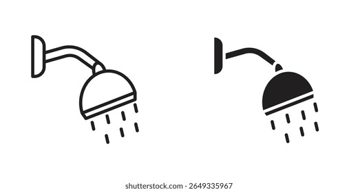Ilustraciones de diseño de iconos de cabeza de ducha. iconos web editables