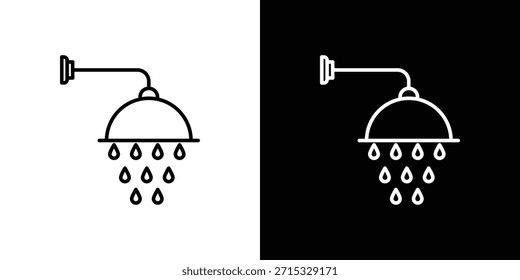 Concepto editable del icono de la cabeza de ducha. símbolos editables del movimiento del Vector