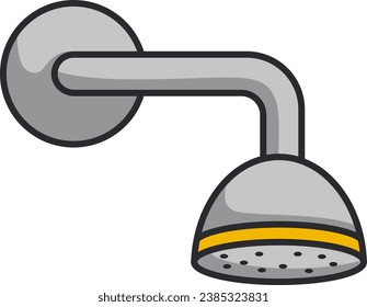 Shower head icon in flat color style. Bathroom hygiene equipment