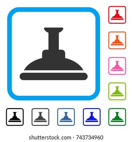 Shower Head icon. Flat gray pictogram symbol in a blue rounded frame. Black, gray, green, blue, red, orange color variants of Shower Head vector. Designed for web and app user interface.