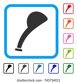Shower Head icon. Flat grey pictogram symbol inside a blue rounded frame. Black, gray, green, blue, red, orange color versions of Shower Head vector. Designed for web and application user interface.