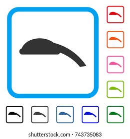 Shower Head icon. Flat grey iconic symbol in a blue rounded rectangle. Black, gray, green, blue, red, orange color versions of Shower Head vector. Designed for web and app UI.