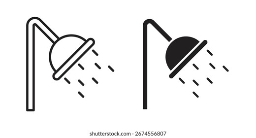 Shower Head icon in flat and liner trendy style for app ui designs