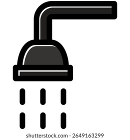 shower head icon in flat outline offset style