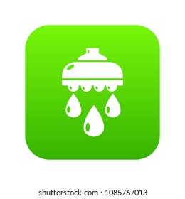 Shower head icon green vector isolated on white background