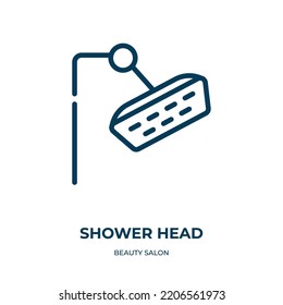Shower head icon. Linear vector illustration from beauty salon collection. Outline shower head icon vector. Thin line symbol for use on web and mobile apps, logo, print media.