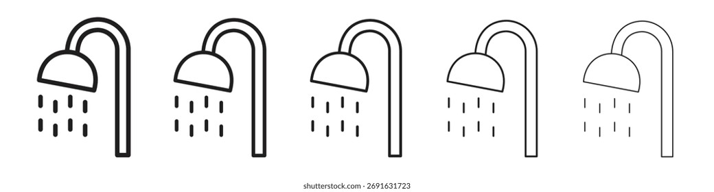 Ilustración vectorial de stock de concepto de conjunto de logotipo de icono de cabeza de ducha.