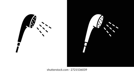 Duschkopf Symbol Silhouette Vektor flache Illustration Design Pack.
