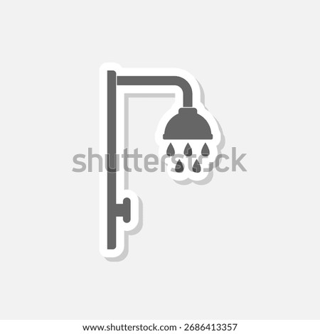 Shower head icon sticker isolated on gray background