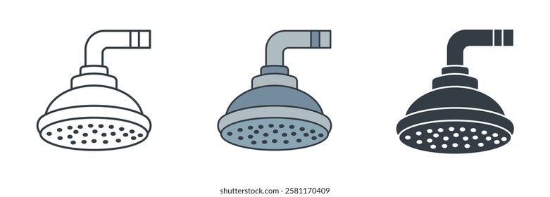 Shower Head icon symbol vector illustration isolated on white background
