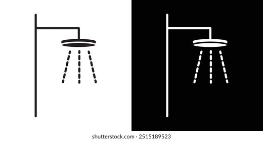 Shower head icon Thin line flat illustration