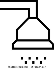 Duschkopf-Symbol. Dünnes lineares Design einzeln auf weißem Hintergrund