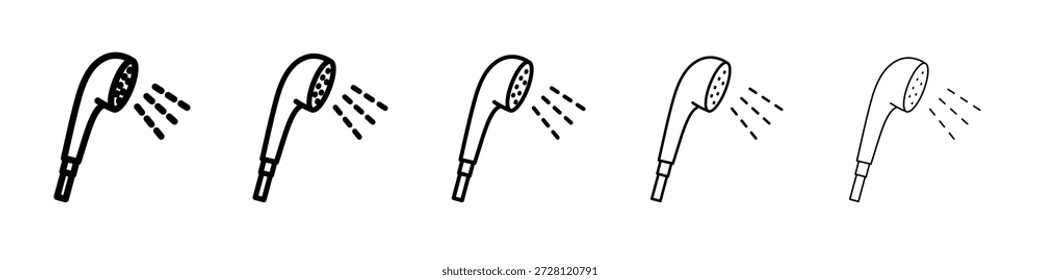 Vector del icono de la cabeza de ducha en pictograma lineal editable del movimiento