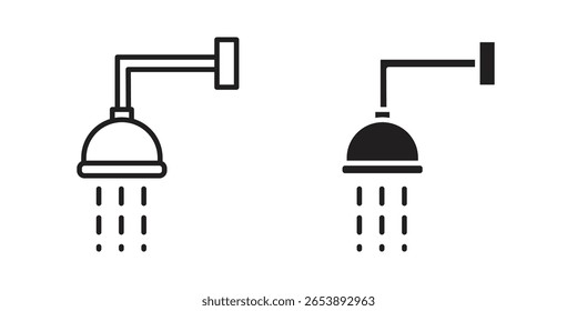 Ilustração do vetor do ícone da cabeça do chuveiro em um fundo transparente.