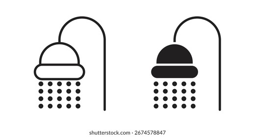 Cabeza de ducha icono Vector, signo y símbolo de diseño, Sitio web o Elementos de App.