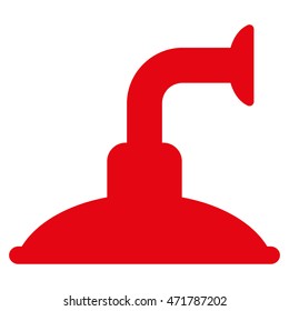 Shower Head icon. Vector style is flat iconic symbol, red color, white background.