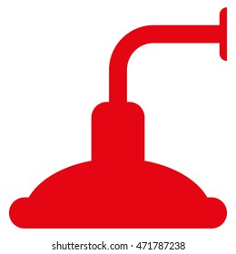 Shower Head icon. Vector style is flat iconic symbol, red color, white background.