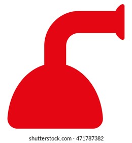Shower Head icon. Vector style is flat iconic symbol, red color, white background.