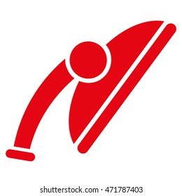 Shower Head icon. Vector style is flat iconic symbol, red color, white background.