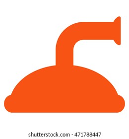 Shower Head icon. Vector style is flat iconic symbol, orange color, white background.