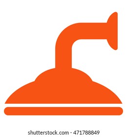 Shower Head icon. Vector style is flat iconic symbol, orange color, white background.