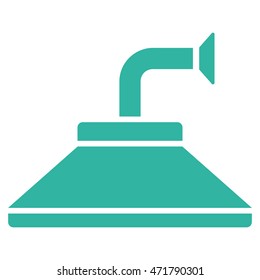 Shower Head icon. Vector style is flat iconic symbol, cyan color, white background.