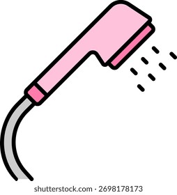 Icono de la cabeza de ducha con gotas de agua
