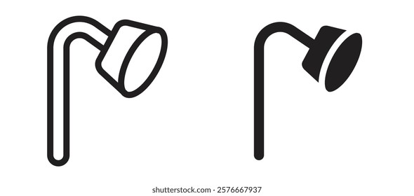 Shower Head icons in outline and stroke versions