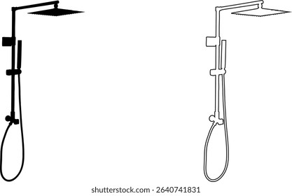shower head illustration vector outline