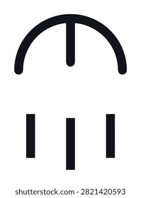Shower Head line icon. Simple shower head outline symbol with editable stroke in black and white. Business and technology pictogram for website, mobile app and presentation use.