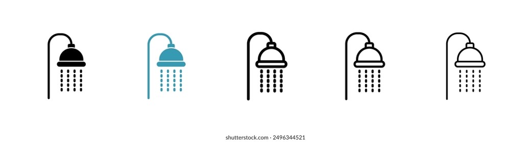 Shower Head line icon vector set.