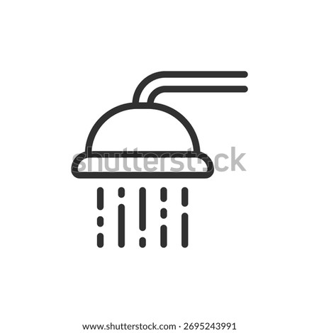 Shower head, linear icon. Bathroom and hygiene concept. Line with editable stroke.