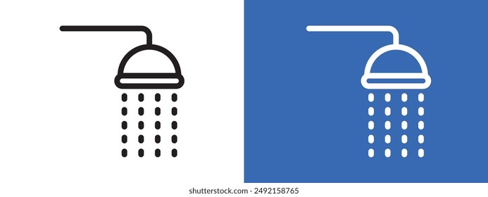 Shower head logo sign set vector outline
