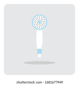 Shower head for modern bathroom, Vector design of flat icon on isolated background.
