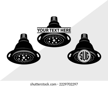 Shower Head Monogram Vector Illustration Silhouette