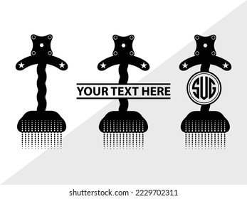 Shower Head Monogram Vector Illustration Silhouette