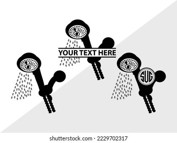 Shower Head Monogram Vector Illustration Silhouette