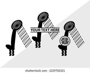 Shower Head Monogram Vector Illustration Silhouette