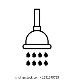 Shower head outline vector icon
