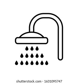 Shower head outline vector icon