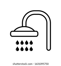 Shower head outline vector icon