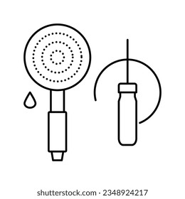 shower head repair line icon vector. shower head repair sign. isolated contour symbol black illustration