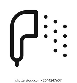 Shower head UI icon, washroom showering simple line user interface vector symbol
