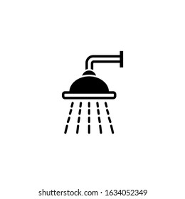 Shower head vector icon in black flat shape design isolated on white background 