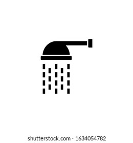Shower head vector icon in black flat shape design isolated on white background 