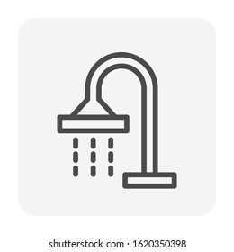 Shower head vector icon design for plumbing work graphic design element, editable stroke.